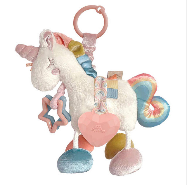 Itzy Friends Link & Love  Activity Plush with Teether Toy - Unicorn