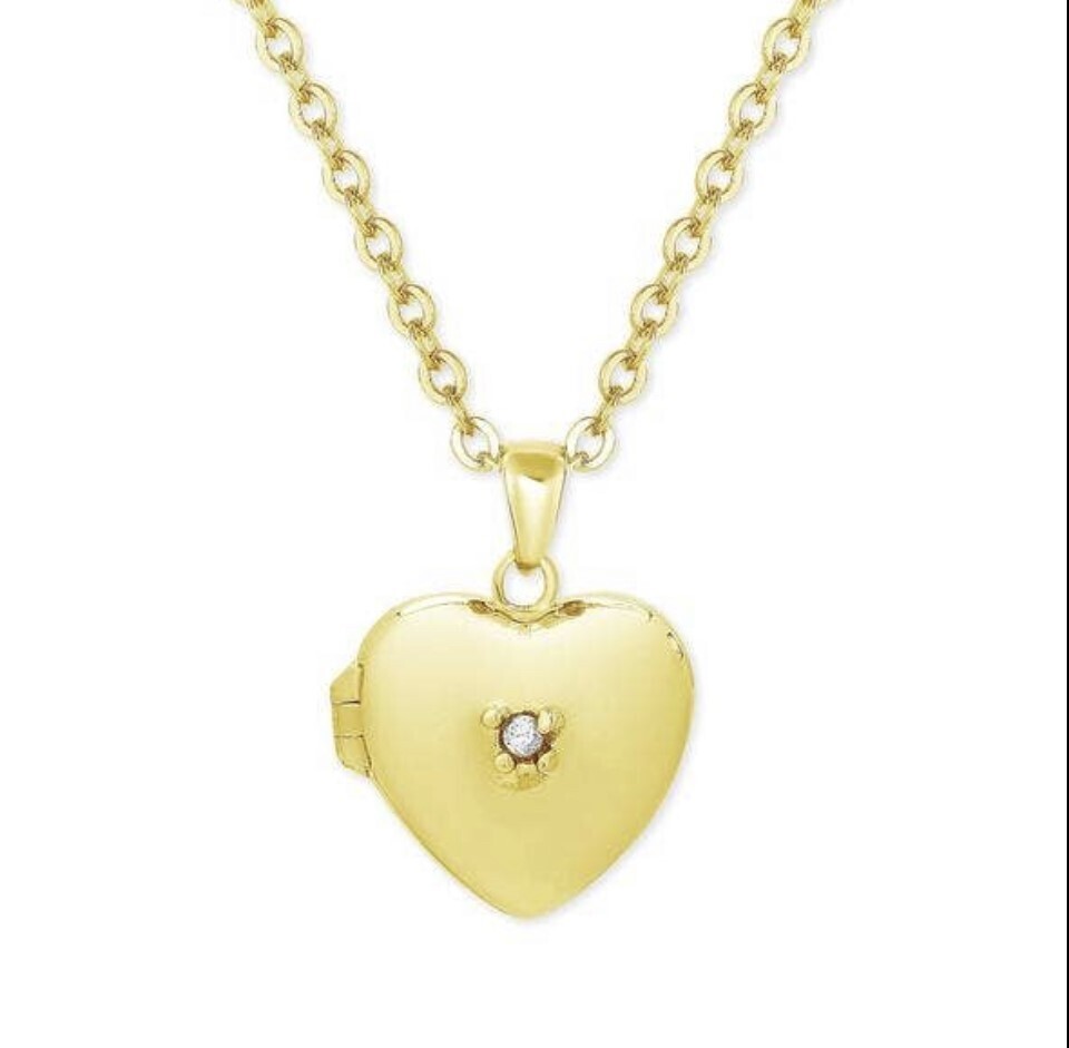 Lily Nily Heart Locket With CZ Gold Plated