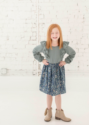 Mabel &amp; Honey Girl Perennial Woven &amp; Knit Dress 