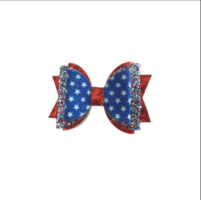 Sweet Wink Flag Bow Clip 