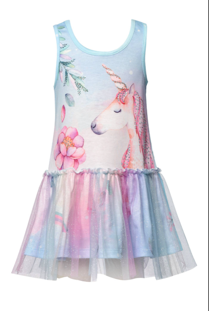Baby Sara Girls Drop Waist Unicorn Tutu Dress 18