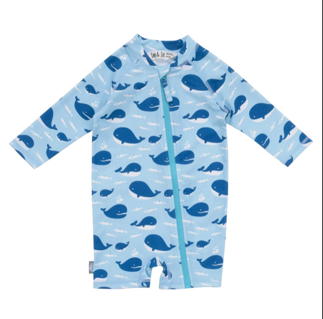 Jan &amp; Jul Blue Whale L/S UV Jumpsuit*