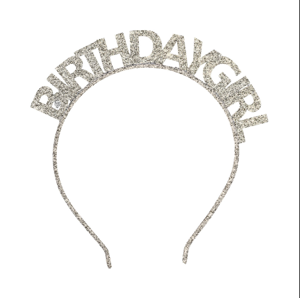 Sweet Wink Birthday Girl Headband Silver