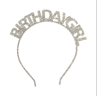 Sweet Wink Birthday Girl Headband Silver*