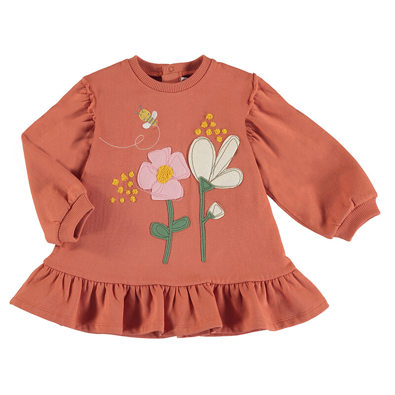 Mayoral Baby Girl Orange Fleece Dress 2959