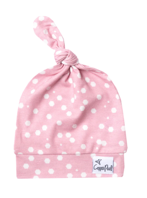 Copper Pearl Top Knot Hat Lucy 0-4M