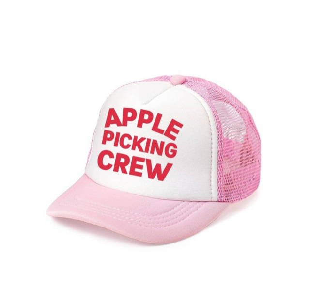Sweet Wink Apple Picking Crew Hat - Pink/White  One Size