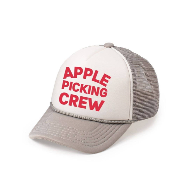 Sweet Wink Apple Picking Crew Hat - Gray/White 