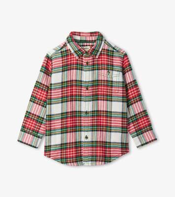Hatley Boys Festive Plaid Button Down Shirt 52*