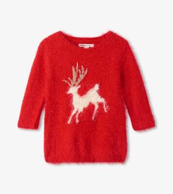 Hatley Baby Girl Holideer Fuzzy Sweater Dress 36*