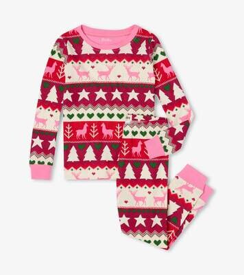 Hatley Girls Holiday Fair Isle Organic PJ Set 40*