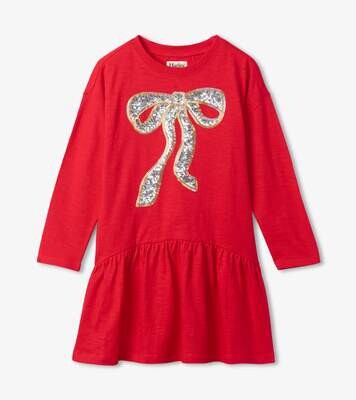 Hatley Girls Shimmer Holiday Bow Party Dress 06