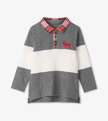 Hatley Boys Holiday Elk Polo Shirt 09*