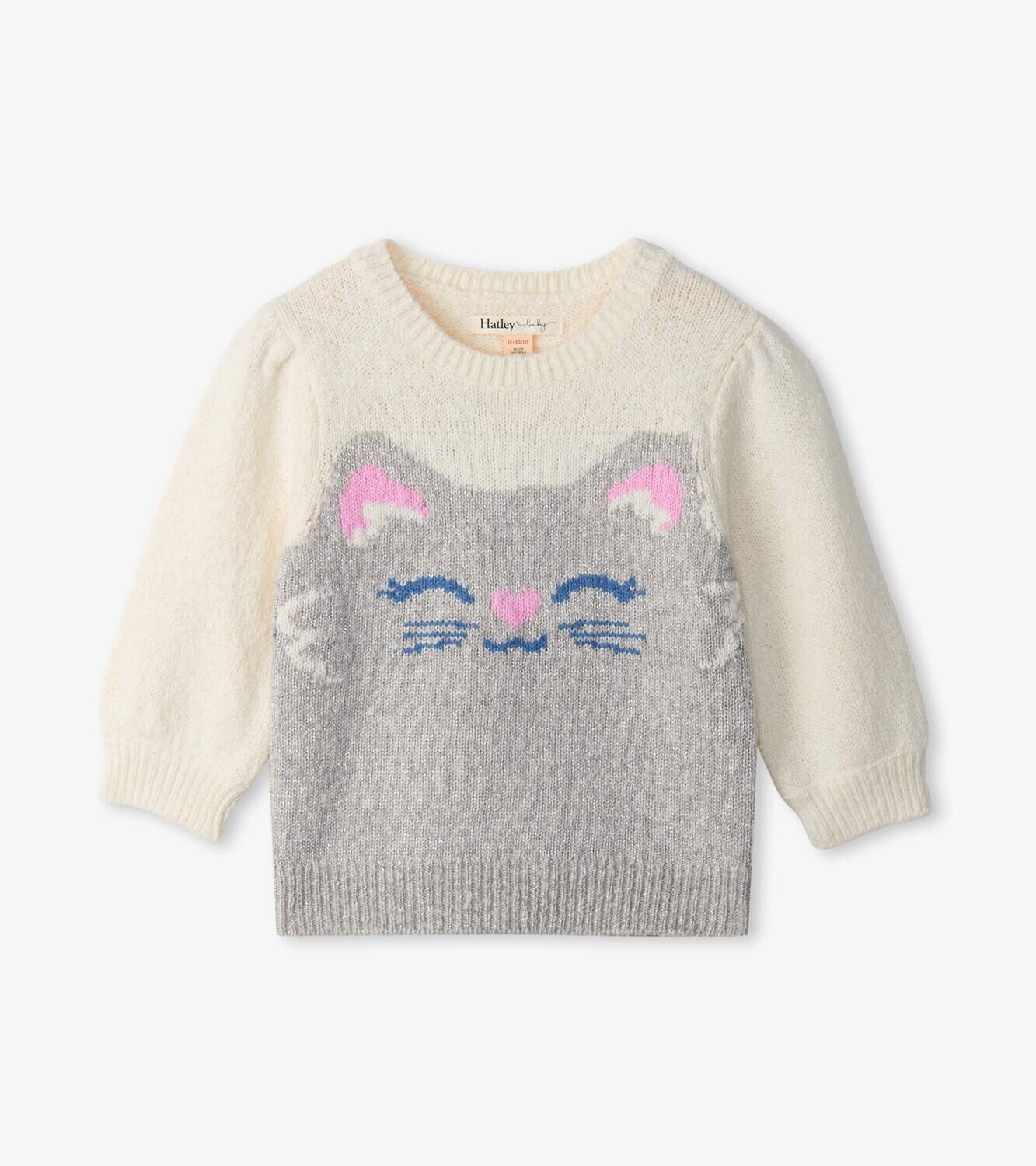 Hatley Baby Girl Happy Shimmer Kitty Sweater 35