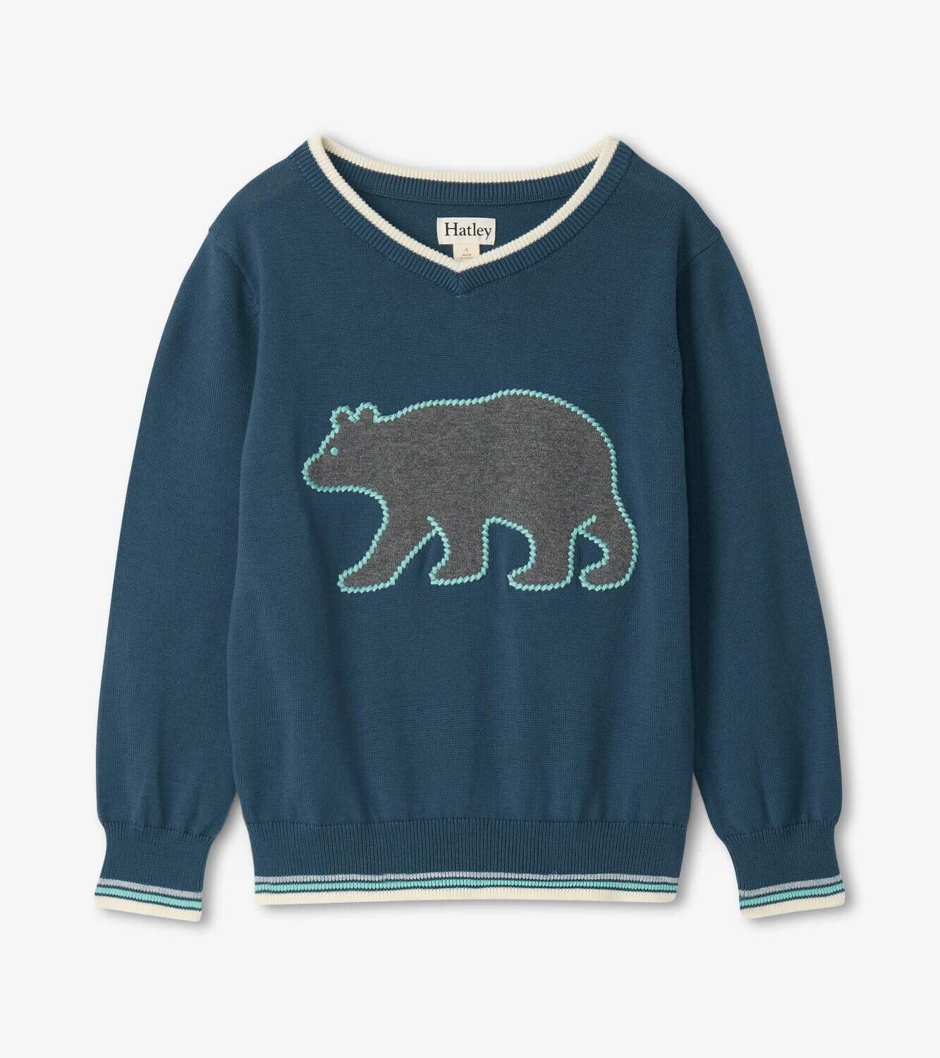 Hatley Boys Forest Bear V-neck Sweater 51