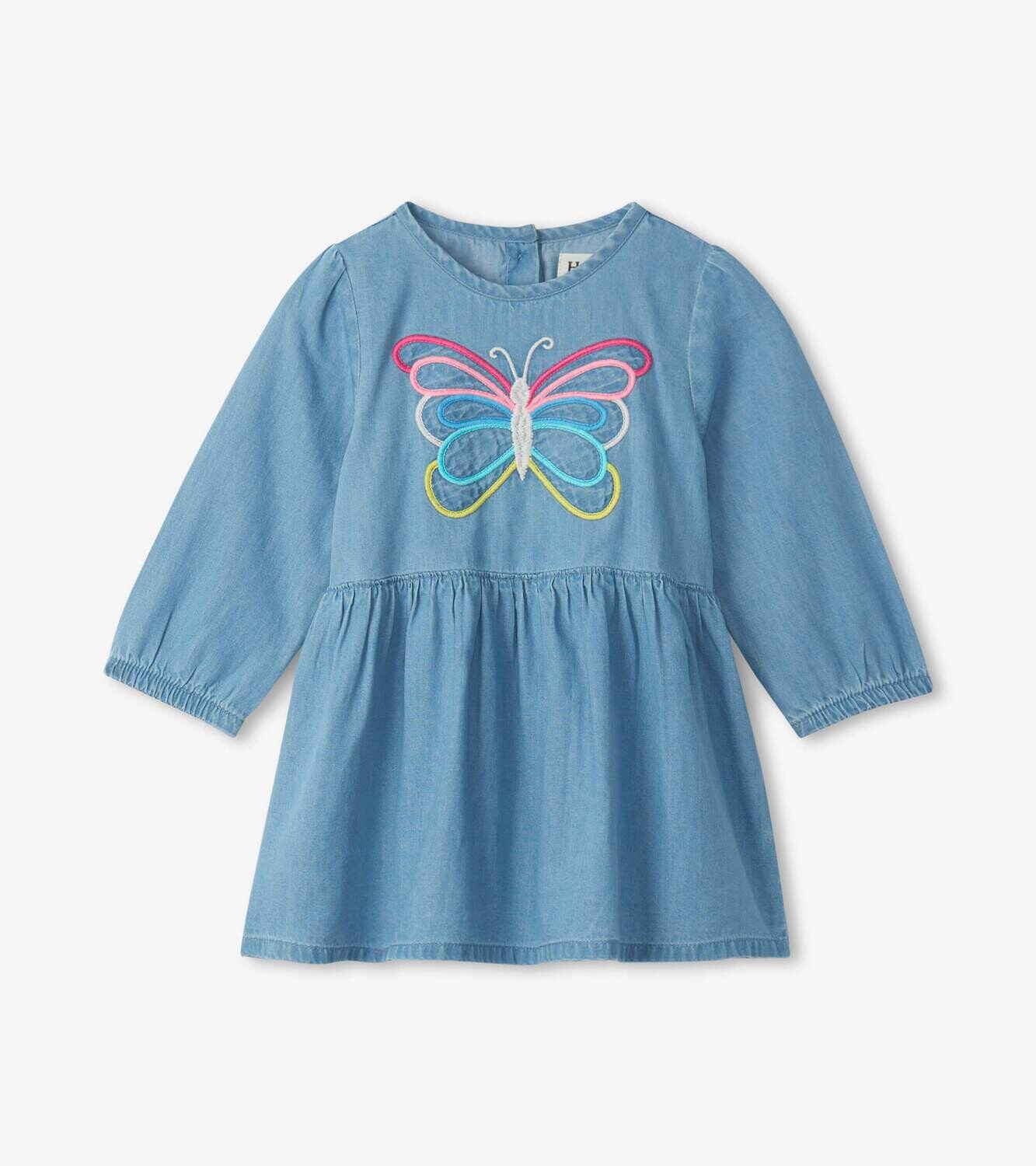 Hatley Baby Girl Rainbow Butterfly Denim Dress 32