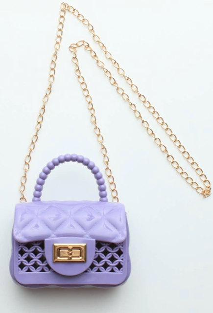 Sparkle Sisters Jelly Cage Purse - Lavender
