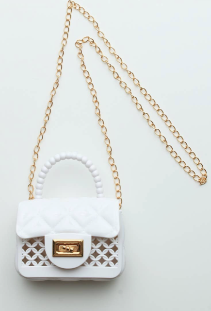 Sparkle Sisters Jelly Cage Purse - white