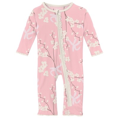Kickee Muffin Ruffle Coverall Zipper (Lotus Orchid