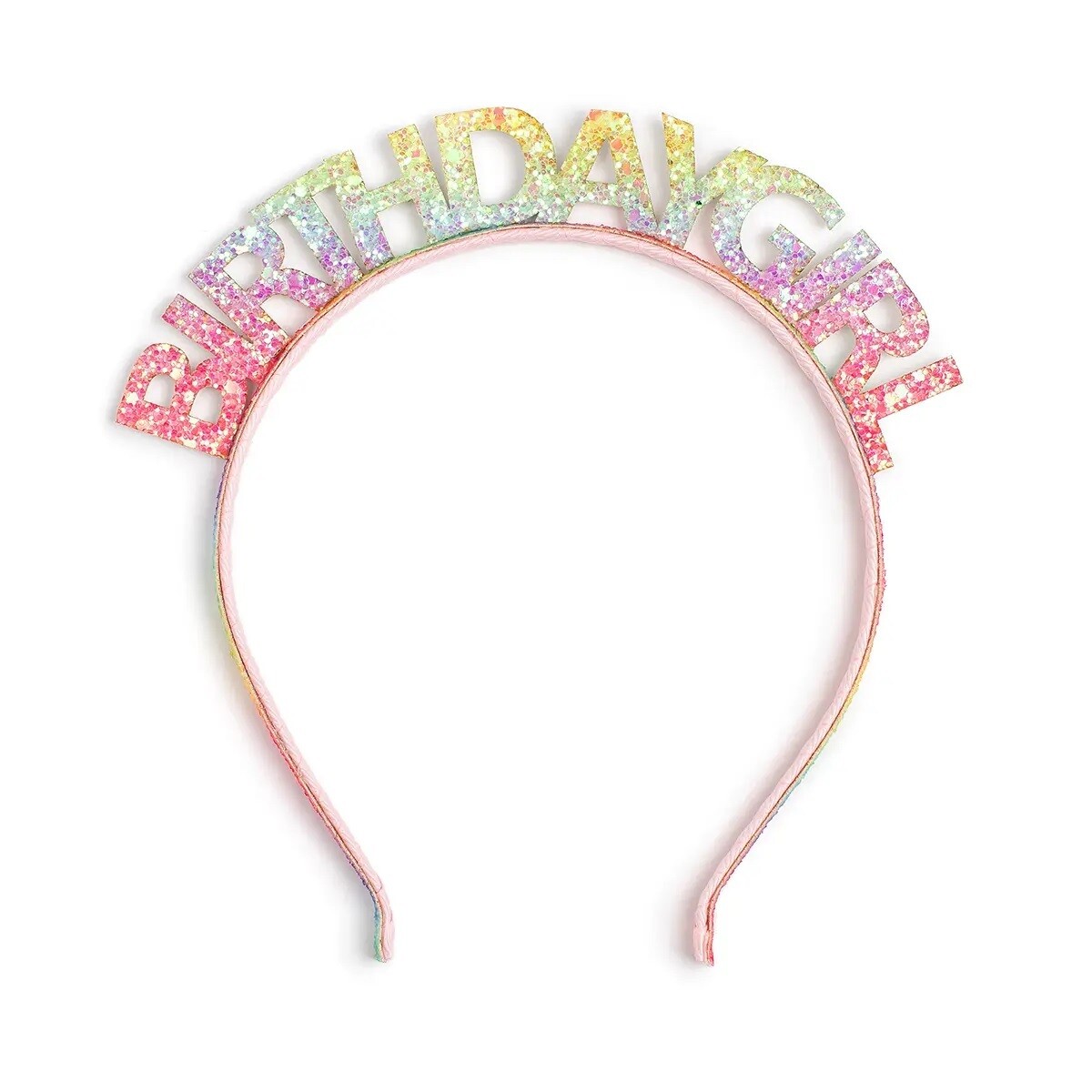 Sweet Wink Birthday Girl Headband- Bright Rainbow