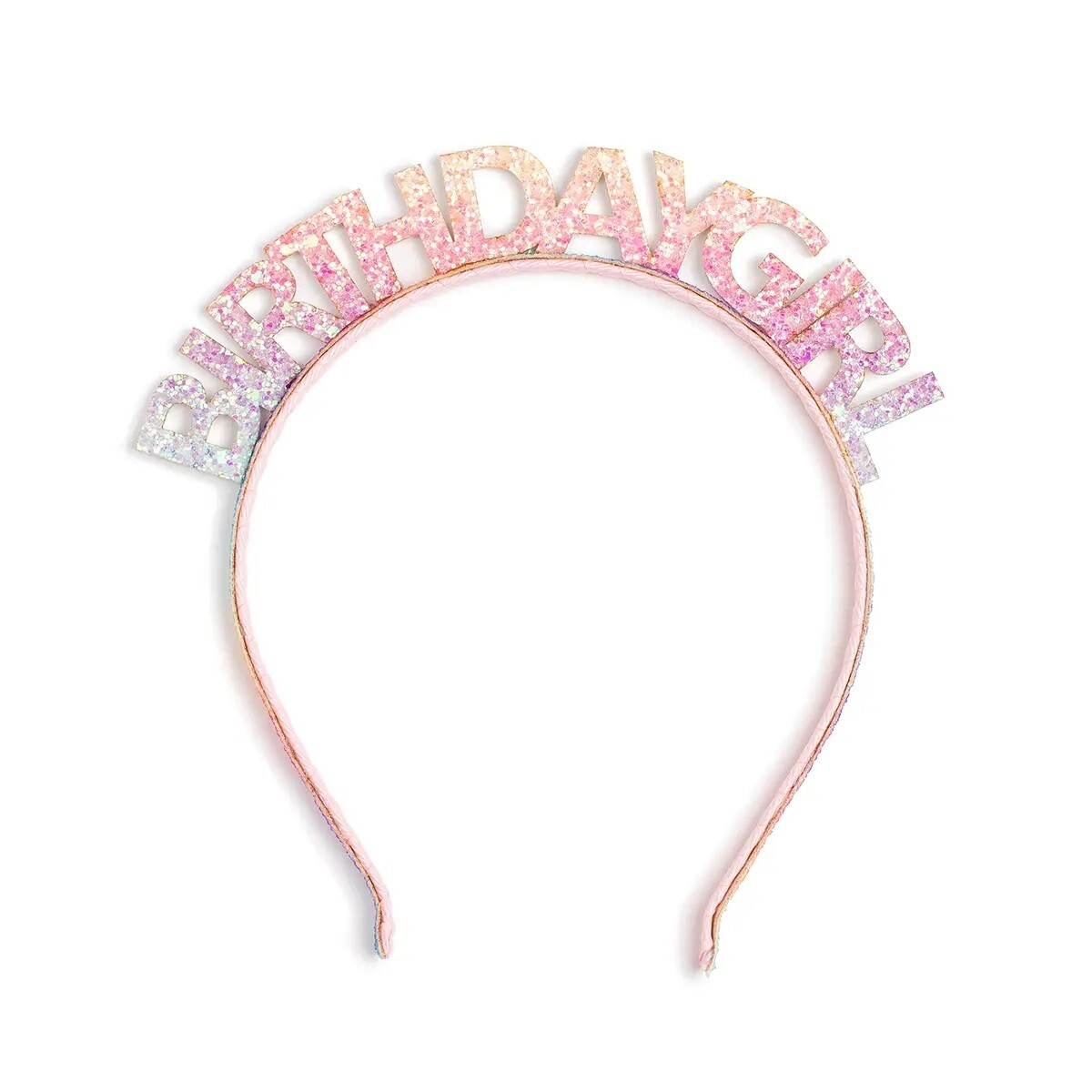Sweet Wink Birthday Girl Headband- Pastel Rainbow