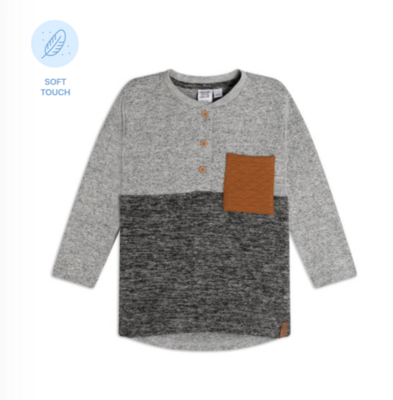 Deux Par Deux Boys Brushed Jersey Shirt Brown U76*