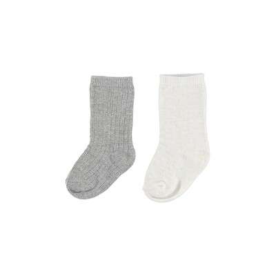 Mayoral Dressy Socks (2 Sets) Grey/White 9536*