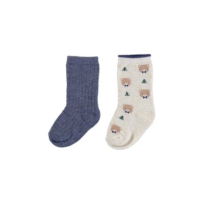 Mayoral Dressy Socks (2 Sets) Bear/Blue 9536*