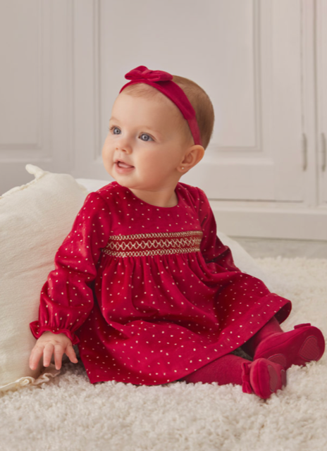 Mayoral Baby Girl Velvet Red Dress 2808