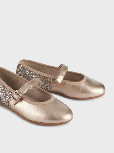 Mayoral Girls Glitter Mary Jane Shoe Gold -46301*