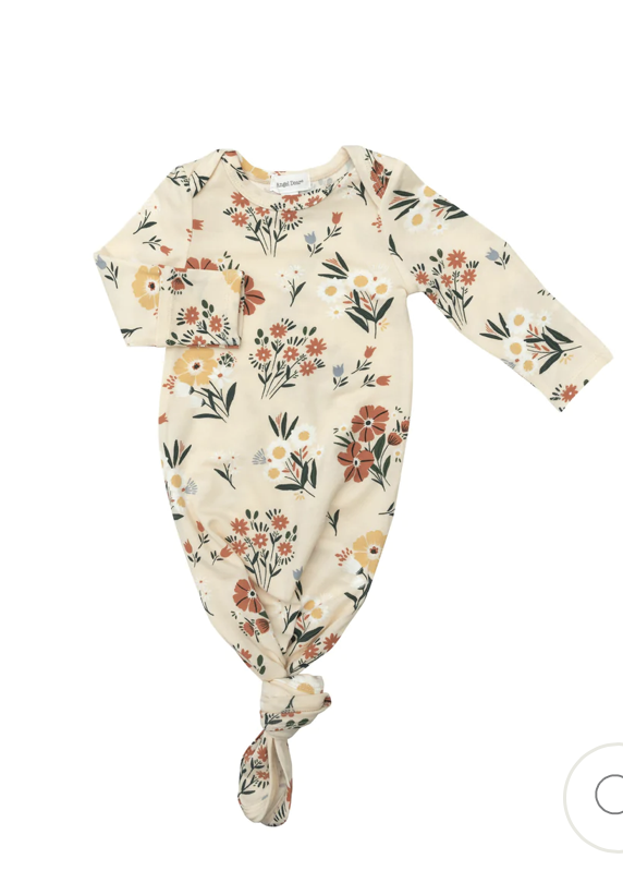 Angel Dear Baby Girl Knotted Gown Garden Floral 0-3M