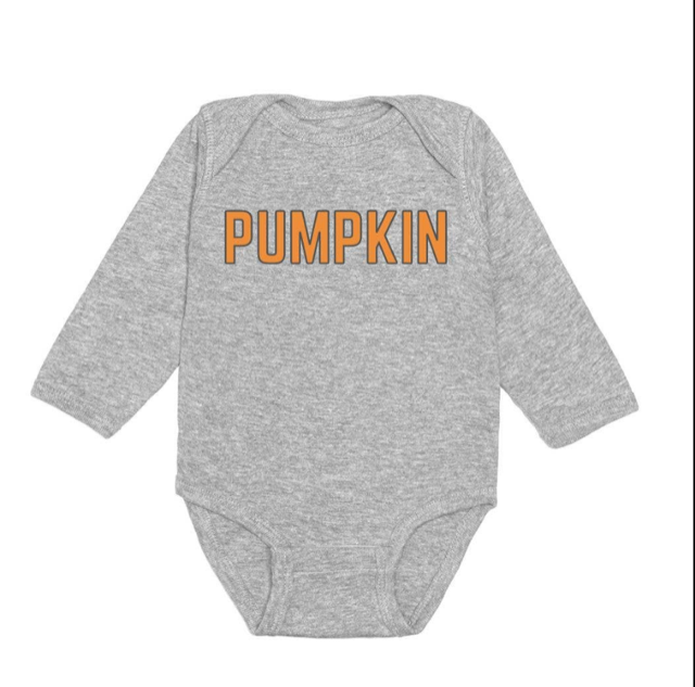 Sweet Wink Pumpkin L/S Bodysuit Gray