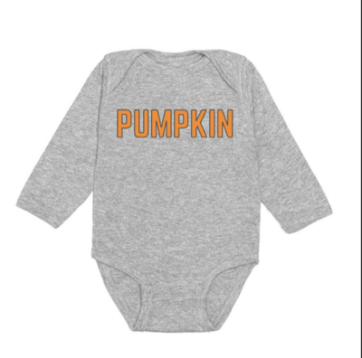 Sweet Wink Pumpkin L/S Bodysuit Gray*