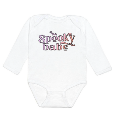 Sweet Wink Spooky Babe L/S Bodysuit White