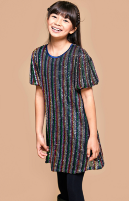 Hannah Banana A-Line Multi Color Stripe Dress*