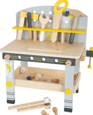 Small Foot Wooden Toys Compact Workbench &quot;Miniwob&quot; Playset Designed for Children Ages 3+ Years