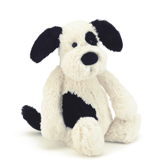 Jellycat Bashful Black & Cream Puppy Large 15"