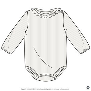 Oliver &amp; Rain Baby Girl Ivory Ruffle Bodysuit 569*