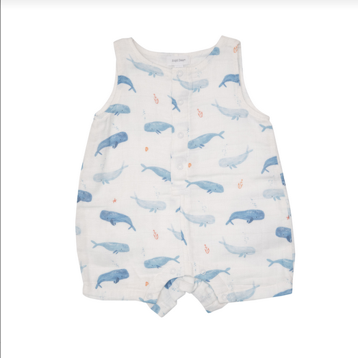 Angel Dear Baby Boy Whale Hello There Romper 1009
