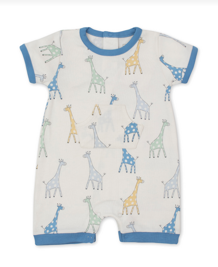 Kissy Baby Boy Blue Giraffe Playsuit 515I