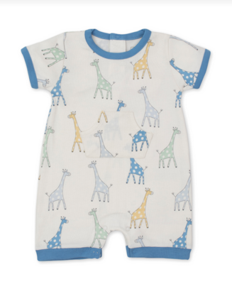 Kissy Baby Boy Blue Giraffe Playsuit 515I