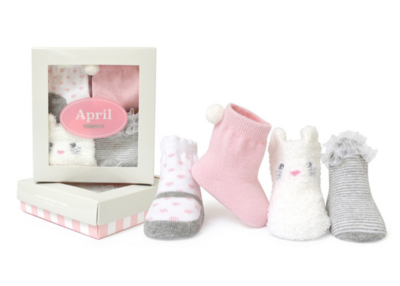  Trumpette April Socks, 4-Pack Assorted Pastel 0-12M