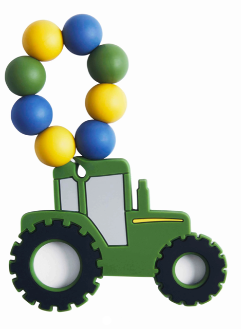 Mud Pie Silicone Teether Tractor Green