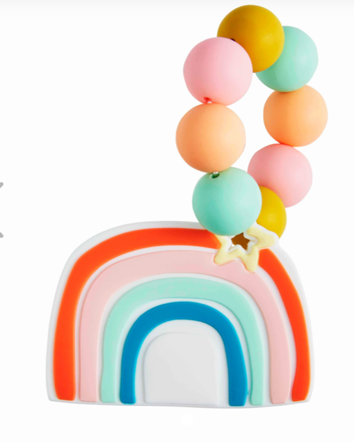 Mud Pie Silicone Teether Rainbow Red