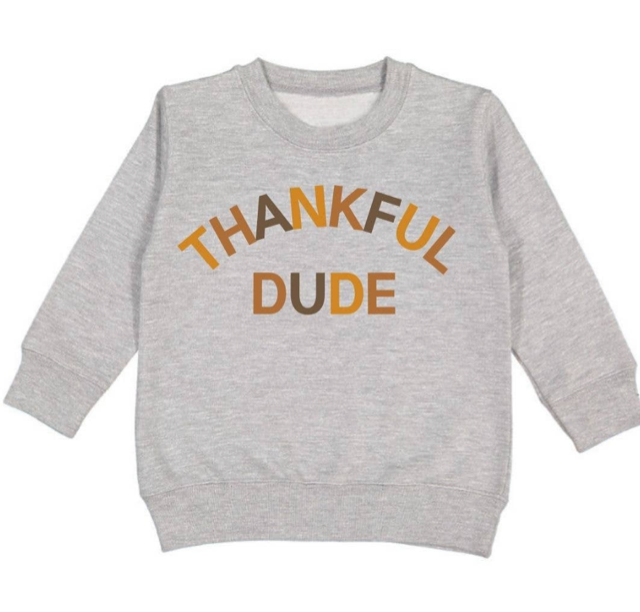 Sweet Wink Thankful Dude L/S Sweatshirt - Gray