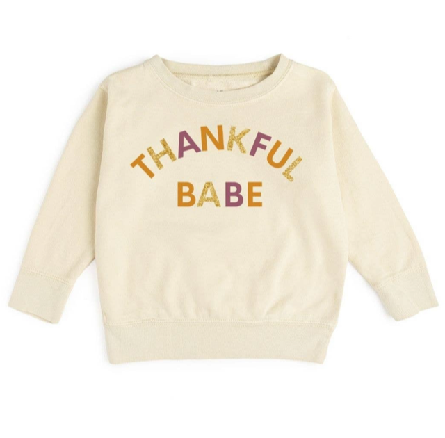 Sweet Wink Thankful Babe L/S Sweatshirt - Natural