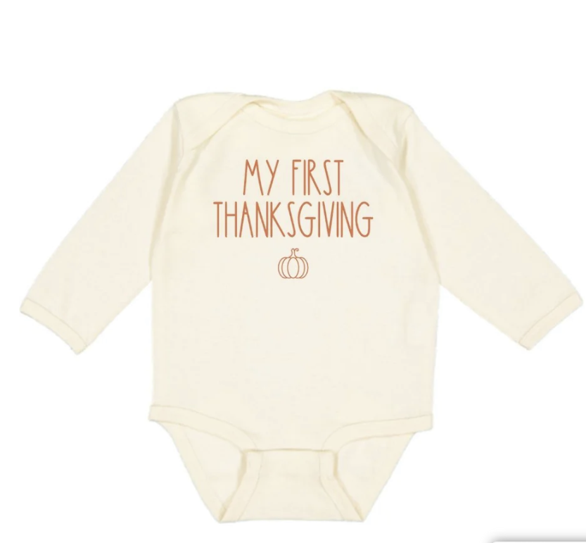 My First Thanksgiving L/S Bodysuit - Natural