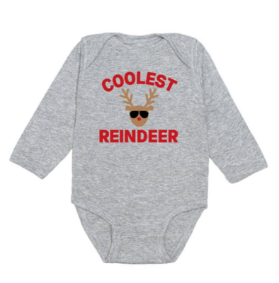 Sweet Wink Coolest Reindeer Bodysuit - Gray