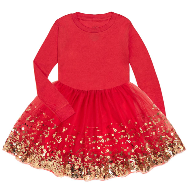 Sweet Wink Red Sequin Tutu Dress