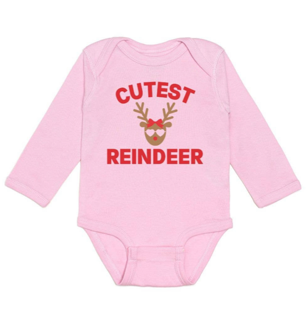 Sweet Wink Cutest Reindeer L/S Bodysuit - Pink
